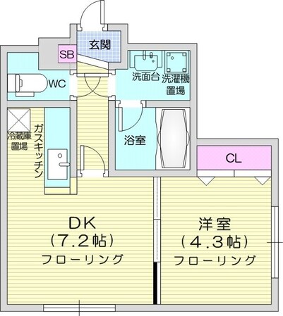 新道東駅 徒歩5分 1階の物件間取画像